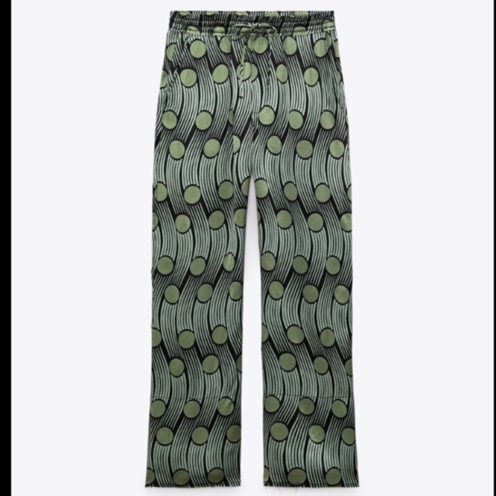Zara Green Patterned Matching Set - Picture 4 of 6